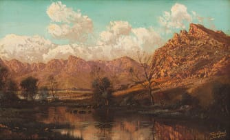 Tinus de Jongh; Mountains & Stream