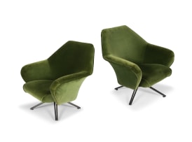 Pair of Osvaldo Borsani 'P-32' armchairs, for Tecno, Italy, 1956