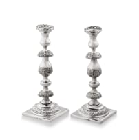 Pair of Victorian silver candlesticks, Maurice Freeman, London, 1890