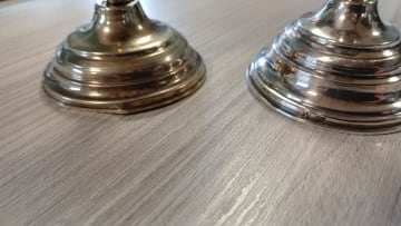 A near pair of sterling silver Judaica spice towers, unmarked