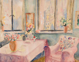 Maud Sumner; Interior with Pink Armchair