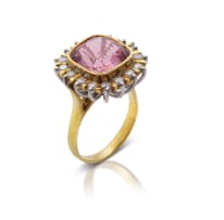 18k two-tone tourmaline and diamond ring