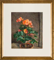 Robert Broadley; Still Life with Begonias