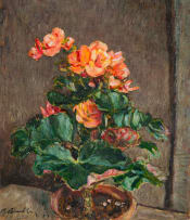 Robert Broadley; Still Life with Begonias