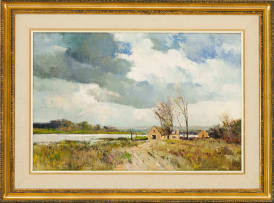 Errol Boyley; Groenvlei Landscape with Cottages