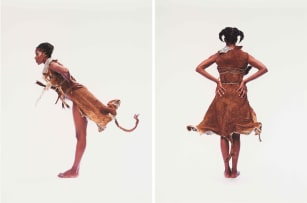 Nandipha Mntambo; Mlwe ne Nkuzi 1 and 2, diptych