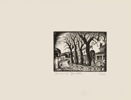 David Botha; Street Scene with Houses and Trees