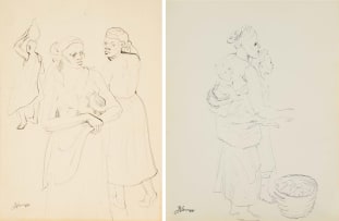 Eugene Labuschagne; Women and Their Pots; Arnaud on Back, two