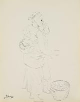 Eugene Labuschagne; Women and Their Pots; Arnaud on Back, two