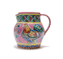 Ian Calder; Jug with chicken and floral motif