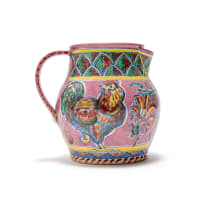 Ian Calder; Jug with chicken and floral motif