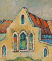 Gregoire Boonzaier; Church with Red Steeple, Old Cape Town