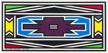 Esther Mahlangu; Untitled (Ndebele Pattern with Purple)