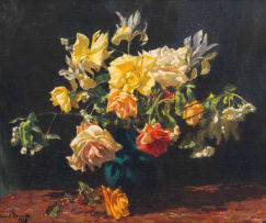 Edward Roworth; Roses in a Vase