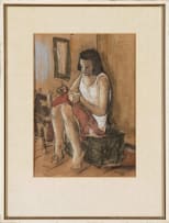 Douglas Portway; Woman Stitching