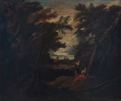 School of Salvator Rosa; Forest and Mountain Landscape