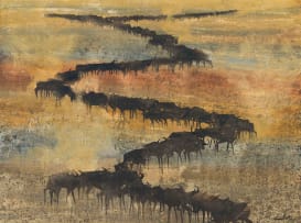 Gordon Vorster; Landscape with Wildebeest