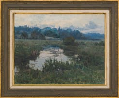 Robert Gwelo Goodman; Grassy Landscape with Pond