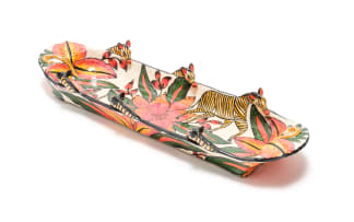 Ardmore Ceramic Studio; Platter with zebras and floral motifs