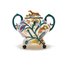 Ardmore Ceramic Studio; Tureen with double handles and floral and animal motifs