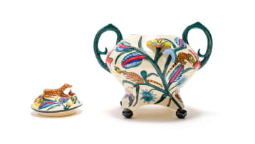 Ardmore Ceramic Studio; Tureen with double handles and floral and animal motifs