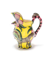 Ardmore Ceramic Studio; Yellow jug with zebra and floral motifs