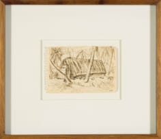 Alexis Preller; Island with Palm Trees Sketch, Seychelles