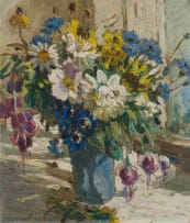 Dorothea Sharp; Flowers in a Vase by a Window