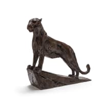 Dylan Lewis; Leopard Standing on a Sloped Base, Maquette (S123)