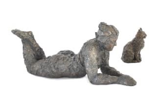 Manuela Holzer; Woman II and Cat III, two