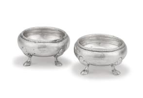 Pair of George II silver salts, London, 1734