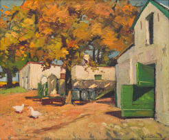 Piet van Heerden; Courtyard with Ducks