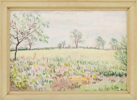 Enslin du Plessis; Landscape with Flowers and Trees