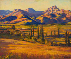 Edward Roworth; Landscape with Mountains and Houses