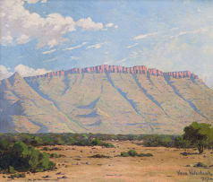 Vera Volschenk; Arid Landscape with Mountain in the Distance