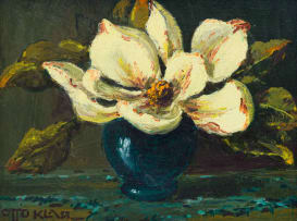 Otto Klar; Still Life with Magnolia in a Vase