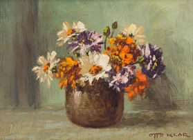 Otto Klar; Still Life with Flowers in a Vase