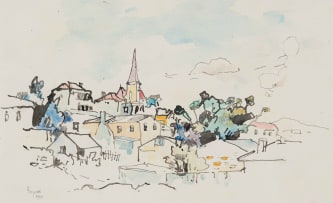 Gregoire Boonzaier; Village with Church Spire