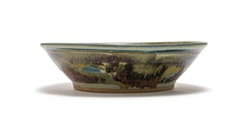 Esias Bosch; Bowl with green and brown patterning