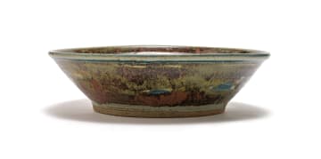 Esias Bosch; Bowl with green and brown patterning