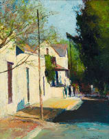 Errol Boyley; Streetscape with Figures and Houses