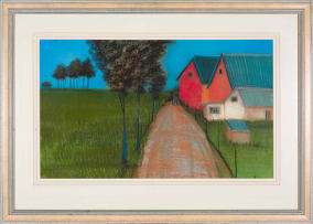 Pieter van der Westhuizen; Trees and House along a Pathway