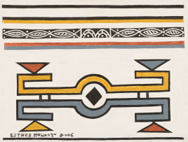 Esther Mahlangu; Untitled (Ndebele Pattern in Earth Tones)