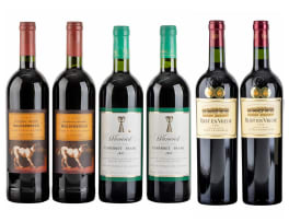 Bordeaux Collection; Mulderbosch, Rust en Vrede, Warwick; 1996, 1997, 1998; 6 (3 x 2); 750ml