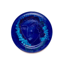 Jan Vermeiren; Blue plate with head motif