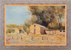 Errol Boyley; Farm Buildings beneath Trees