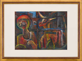 Martin Qgibinsizi Tose; Abstract Figure with Goat