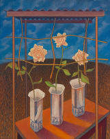 Kevin Roberts; Three Roses in Three Vases