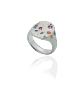 Sterling silver, multi-gem signet ring, Eric Loubser