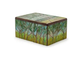 Alice Goldin; Ornamental Artist Box with Landscape of Trees